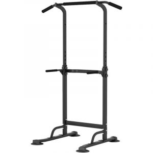 Chaise Romaine Power Tower Barre de Traction Entraîneur pour Abdominaux Multifonction Station Dips Tour de Puissance Multi-Fonctions Réglable en
