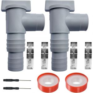 Vanne d'entretien/d'arrêt pour Piscine avec Raccord de Tuyau de 32/38mm, Vanne Piscine Double Split Tuyau Valve Plunger Accessoires de Piscine, Pour