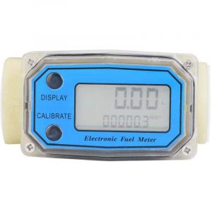 Compteur de d&eacute;bit de carburant de gazole de Digital, d&eacute;bitm&egrave;tre de turbine 15-120L / min 1'compteur de d&eacute;bit d'eau de compteur de carburant diesel de