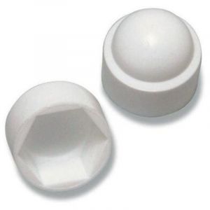 Cache Ecrou ou cache t&ecirc;te vis T&ecirc;te hexagonale TH M12 nylon blanc Sur plat 19-10 pi&egrave;ces