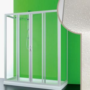 Cabine de douche en forme U ouverture centrale en acrylique h 190 mod. Mercurio 2 70x140x70 cm