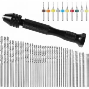 Jalleria - 57 Pi&egrave;ces mini perceuse de pr&eacute;cision pin foret fraise mini foret modelisme foret bois precision pin vise Outils perceuse &agrave; main Foret