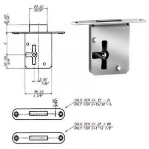 Serrure pour meubles &agrave; ins&eacute;rer et 30 Dx Bt Mpe Meroni