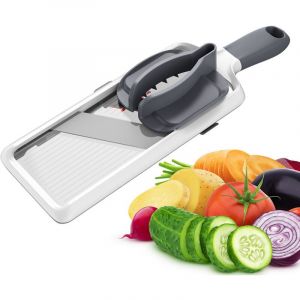 Mandoline réglable, mandoline manuelle, mandoline, tranche légumes, mandoline pour légumes, Acier Inoxydable, Plastique, Blanc, 30 x 10 x 5 cm