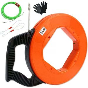 Aiguille Electricien, 50m 4,5mm Tire Fil en Acier Tire Fils Electrique Tire Cable Electrique Tire Fils Electricien Aiguille Baguette Tire Fil