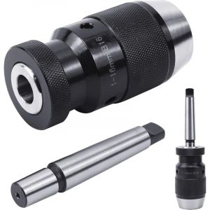 Amrinugl - Mandrin auto-serrant B16 1-16 mm, adaptateur de mandrin de perçage, avec mandrin conique Mk2, mandrin de perçage de précision, pour