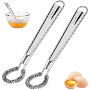 Lablanc - 2 pcs Fouet Cuisine Acier Inoxydable, Mini Fouet Cuisine Fouet &agrave; Spirale, Ensemble de 2 Fouets de Cuisine en Acier Inoxydable,Outil de
