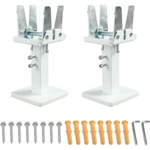 Lot de 2 Support Radiateur, Kit de Pieds de Radiateur &agrave; Montage au Sol 14-21 cm Ajustable Support Radiateur en Acier, Tablette de Radiateur Double