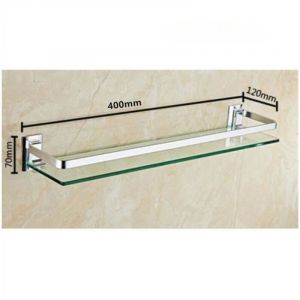 Tablette &Eacute;tag&egrave;re de Salle de Bain en Verre Tremp&eacute;, Tablette Murales de Douche 40127cm