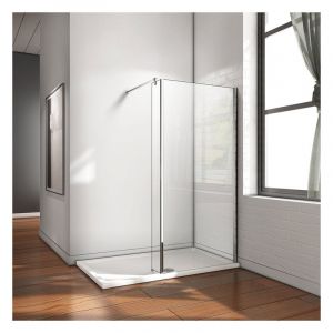 Aica Sanitaire &ndash; Paroi de douche 80x200 cm &ndash; Verre anticalcaire 8 mm &ndash; Retour pivotant fixe &ndash; Installation flexible pour douche &agrave; l'italienne