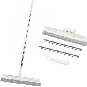 Sunxury - jamais UTILIS&Eacute;]Raclette de Sol en Silicone, Laveur &agrave; Raclette &agrave; Eau Amovible, Mousse Balai pour Nettoyage de l'eau, Balai Raclette Sol avec