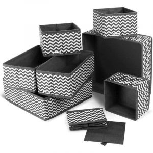 Boite Rangement, 8pcs Bo&icirc;tes de Rangement Ouvertes en Textile Non-Tiss&eacute;, Tiroir en Tissu,Cube de Rangement Pliable Coffre pour Linge, Jouets,