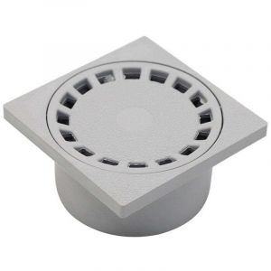 Siphon de sol avec grille ronde pour salles de bains 100 x 100 mm