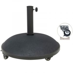 Meublorama - Pied de parasol en ciment noir 25 kg – Dimensions 50x37 cm, diamètre intérieur 35/38/48 mm