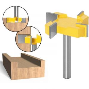 Fraise &agrave; raboter 8mm Tige Routeur Bit, Fraise &agrave; aplatir, Fraise &agrave; plaque, Fraise &agrave; bois pour d&eacute;fonceuse, T Forme Routeur, pour le travail du bois en