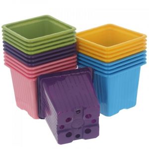 FILET de 20 POTS CARRES 8cm - 5 couleurs - ROMBERG