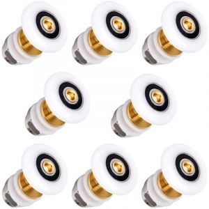 8 Pi&egrave;ces Roulette Porte Coulissante Douche 20mm en Laiton Roulette pour Rouleau pour Remplacement de Douche Coulissante Verre Porte Coureurs Rouleaux