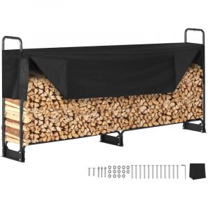 Range Buches Exterieur 259x36x117 cm Abri Bois de Chauffage avec Couverture Impermeable 600D Oxford Porte-buches pour Cheminee Support de Buche