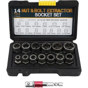 14 Pi&egrave;ces Extracteur Ecrou Antivol, Ecrou Antivol Universelle, Extracteur Boulon Antivol, Extracteur De Vis Cass&eacute;e, Ensemble D'outils De Retrait