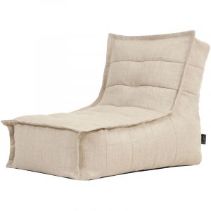 Pouf méridienne d'intérieur et d'extérieur Dolce, grand Pouf Fauteuil xxl, Naturel, oeko-tex - Icon
