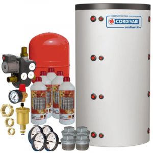 Kit ballon tampon 800 litres + vase expansion + unité de charge pour chaudière bois