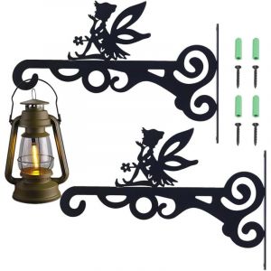 2 Pi&egrave;ces &eacute;querre Suspension Plante Crochet Mural,Supports Jardin Suspendus Cintres Pot Fleur,Support de Panier Suspendu &agrave; Montage Mural,pour