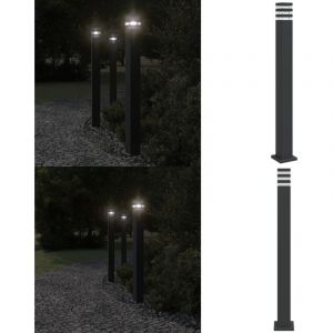 Lampadaire d'ext&eacute;rieur noir 110 cm aluminium - Lampadaire Exterieur - &Eacute;clairage Ext&eacute;rieur - Lampe Ext&eacute;rieur - Luminaire Ext&eacute;rieur - Jardin - Home &