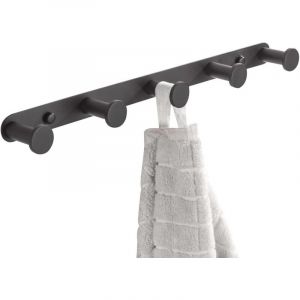 Finition Noire Pat&egrave;re Murale &agrave; 5 Crochets Porte Manteau Chapeau Serviette Accroche V&ecirc;tements Kit d&rsquo;Accessoire Toilettes Salle de Bain GROOFOO