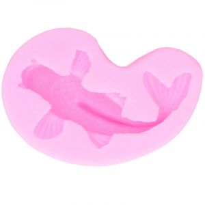 Moule &agrave; Fondant en Silicone en Forme de Poisson Rouge, Moule de D&eacute;coration de G&acirc;teau au Chocolat Robuste pour Fournitures de P&acirc;tisserie (Rose 50-523)