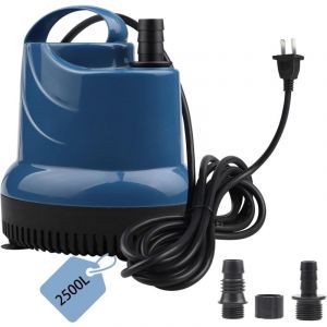 Mini Pompe à Eau Pompe Submersible 2500 l/h 40W 230V Pompe Vide Cave Hauteur de Refoulement 2,3 m Câble 2,5 m pour Jardin, Aquarium, Étang, Fontaine