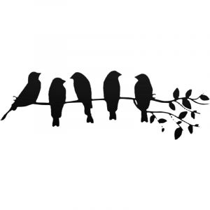 Sollbry - Oiseaux sur Branche D&eacute;coration Murale M&eacute;tal D&eacute;coration Murale Fer 5 Oiseaux Noir Sculpture Creuse D&eacute;cor Suspendre Ornement Rustique Panneau