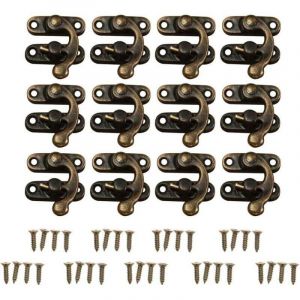 12pcs r&eacute;tro design d&eacute;coratifs cabinet bo&icirc;te &agrave; bijoux cales verrou Vintage Cadenas Loquet Crochet cornes Bronze antique Cadenas Moraillon Bo&icirc;te &agrave;