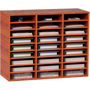 VEVOR Organisateur de Bureau en Bois 80x30,5x63 cm, Trieur de Fichiers a 27 Compartiments, Meuble a Courrier en MDF, Etageres Amovibles, Classeur