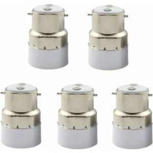 [JAMAIS UTILIS&Eacute;] Paquet de 5 convertisseurs de douille d'ampoule B22 &agrave; E14 Douille de douille B22 Passer au support de lampe adaptateur standard E14