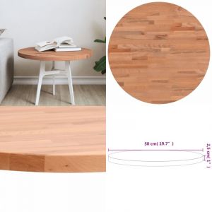 Vidaxl - Dessus de table &Oslash;50x2,5 cm rond bois massif de h&ecirc;tre - Dessus De Table - Table Basse - Plateau De Table - Bois Massif - H&ecirc;tre - Home & Living