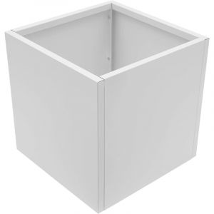 Jardini&egrave;re carr&eacute;e en acier avec gants, pour jardin, entr&eacute;e, terrasse, 60 x 60 x 60 cm, blanc