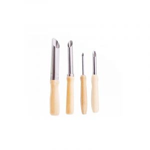 Nazalus-Vente Outils Perforatrice Demi Ronde pour Poterie Céramique Modelage Sculpture Gravure Argile Ciseaux Couteau, Acier Inoxydable, Lot de 4