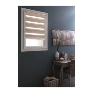 Ateliers 28 - Store enrouleur Jour/Nuit taupe 60x250cm sans perçage - Contrôle Luminosité