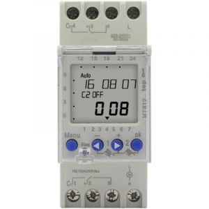 Amrinugl - Minuterie double canal AHC822, Horloge Modulaire 220V, 7 jours, 24 heures, Programmateur Piscine Programmable, interrupteur num&eacute;rique