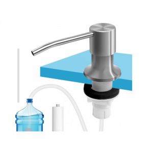 500ML Distributeur de Savon Encastrable, Distributeur Savon Liquide Encastrable avec Bouteille et Ensemble de rallonge de 1,0 m, Distributeur Savon