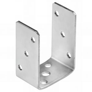 Fixtout - Embase pied de poteau en u zinguée à visser - 81 x 120 x 5 mm