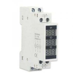 Voltm&egrave;tre Num&eacute;rique Triphas&eacute; Montage Rail DIN Affichage Digital Haute Pr&eacute;cision
