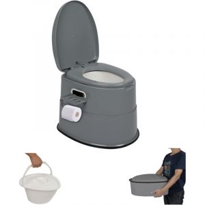 Pot de Chambre Adulte, Toilette Camping Amovible avec Porte-Papier Hygi&eacute;nique