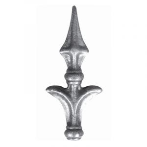 Pointe de lance sophistiquée - Hauteur 160mm largeur 70mm base ronde pleine Ø20mm - Fer forgé - à souder Deco Fer Forge
