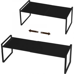 Cuisine Métal Demi Etagere étagère rétractable en Coin pour Placard économise l’espace pour Armoires de Comptoirs, Garde-manger, Aliments et