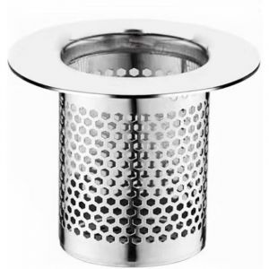 Filtre de vidange en acier inoxydable pour &eacute;vier de cuisine, filtre protecteur de vidange 6,5 x 6,5 x 5 cm