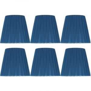 Jeffergarden 6 pi&egrave;ces abat-jour en tissu Simple moderne abat-jour pour cristal Clip sur lustre applique murale bleu