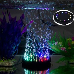 Aquarium 12 Multicolore RGB LED Aquarium Sous-Marine Bulle Sous-Marine Lumi&egrave;re Nuit Mer / Multicolore LED Aquarium Air Pierre Disque, rond aquarium