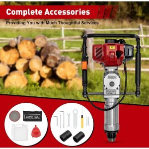 Enfonce Pieux Essence 2 Temps Marteau Piqueur Marteau Construction Piquets Cl&ocirc;Ture Jardin Projets Battage Pieux Piquets Exploration G&eacute;Ophysique