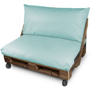 Coussin pour palette Similicuir Ext&eacute;rieur Bleu Ciel Housse Si&egrave;ge 120x80x20 Sans Garnissage Bleu Ciel